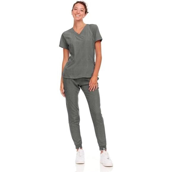 Natural Uniforms Womens Cool Stretch Jogger Scrub Set with Regular and Petite - Picture 6 of 6